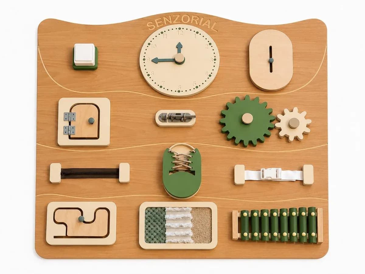 SenzoWall – Panou kinetic de perete (Montessori)